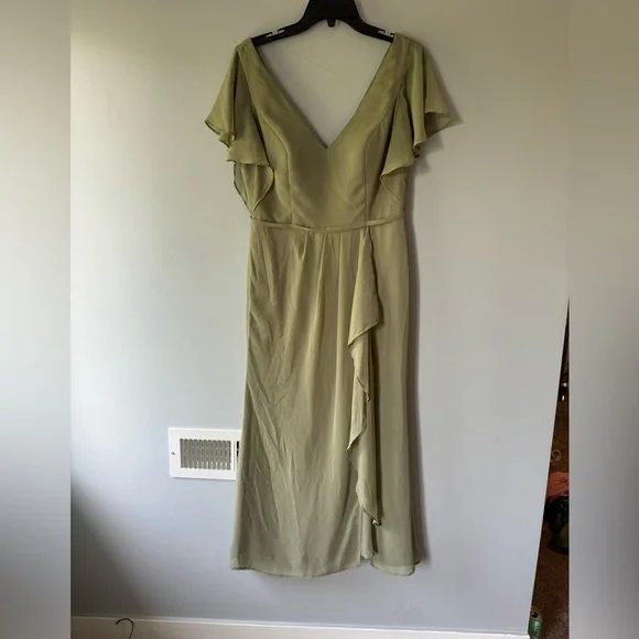 Celebrate Db Studio Size 8 Eucalyptus Green Bridesmaid Dress Flutter Sleeve | Color: Green | Size: 8 | Hiphopcarmen's Closet